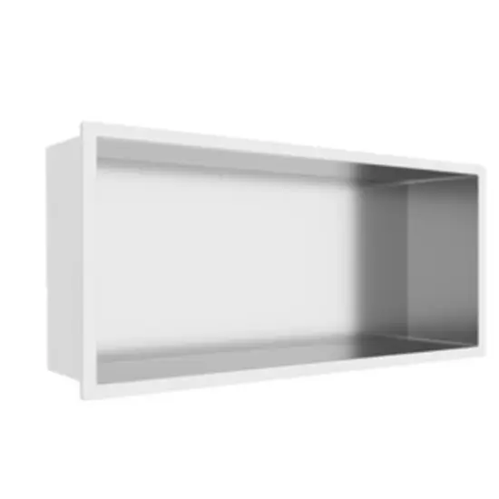 Półka wnękowa Wall Box 45 x 20 x 10 cm stal nierdzewna szczotkowana z kołnierzem